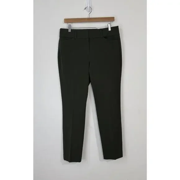 NWT LOFT Curvy Skinny Ankle Trousers Size 8 Forest Green Mid Rise - Picture 2 of 14